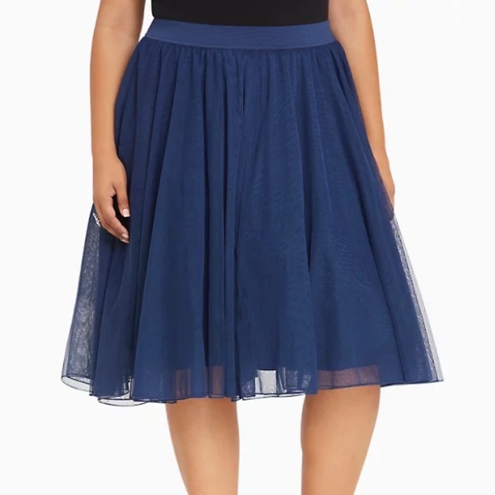 TORRID Tulle Mesh Midi Skirt Medieval Blue Size 1X